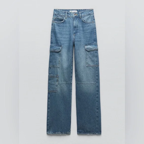 Zara | Jeans | Nwt Zara High Waisted Cargo Jeans | Poshmark
